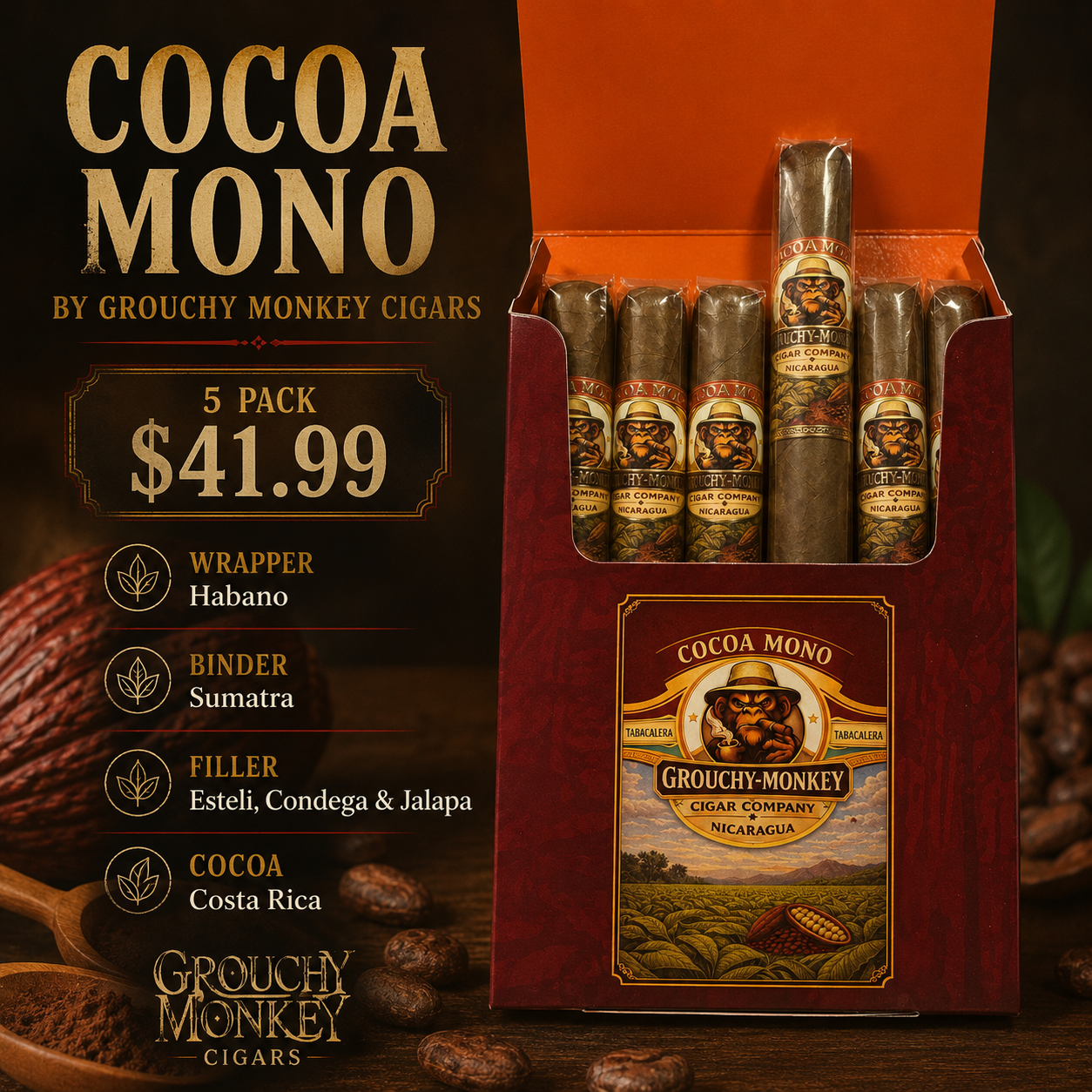 Cocoa Mono Cigars 5 Pack